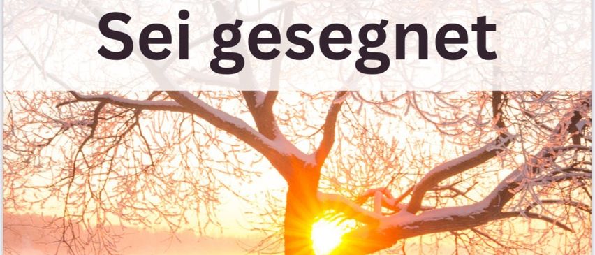 Poster mit einem verschneiten Baum bei Sonnenaufgang. Unten im Bild steht: 'So, 14. Dezember 2025, 15 Uhr in der Aula im vorderland HAUS.' Eine Feier der Genesung und Heilung, musikalisch gestaltet vom Ensemble 'Quartonale.' Einladung, mit Familie und Freunden teilzunehmen.