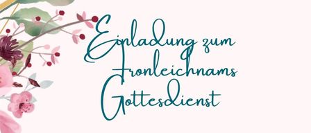 Einladung zum Gottesdienst am 06. Juni 2026 um 09:30 Uhr mit anschließender Agape. Bei schönem Wetter im Innenhof, bei schlechtem Wetter im Foyer/Kapelle. Wir freuen uns auf viele Mitfeiernde!
