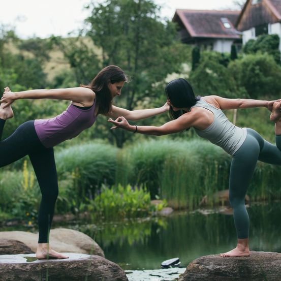 Bild enthält, Fitness, Person, Warrior Yoga Pose, Working Out, Yoga, Adult, Female, Woman, Pilates, Head