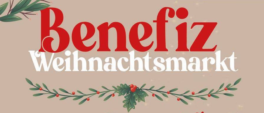 Plakat für den Beneltz Weihnachtsmarkt, mit einer älteren Frau und einem jungen Mädchen in Weihnachtsmützen. Der Markt findet am 22., 23., 29. und 30. November 2025 im Pflegezentrum Unterlamm statt.
