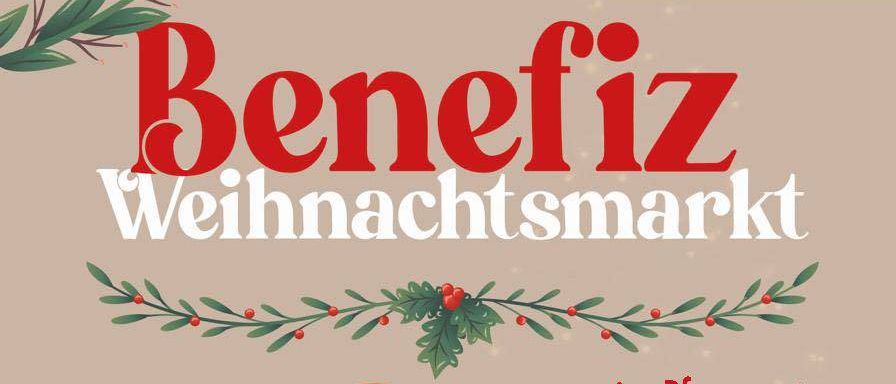 Plakat für den Beneltz Weihnachtsmarkt. Termine: 22. & 23. November 2025, 29. & 30. November 2025. Ort: Pflegezentrum Unterlamm. Zeigt Bilder von einer Familie und älteren Menschen.