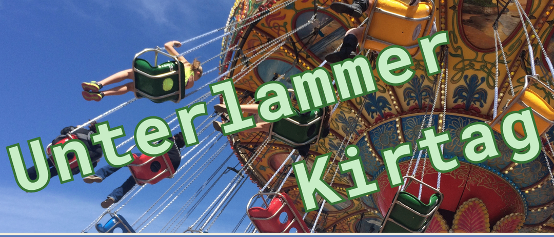Werbeposter für Unterkirtag HeinrichsSonntag am 12. Juli 2026. Mit einem Karussell und Informationen über kulinarisches Angebot und musikalische Unterhaltung.