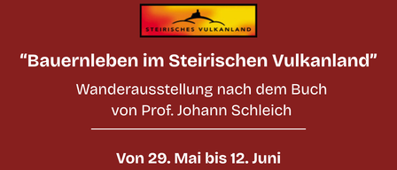 Exhibition of a walking experience inspired by the book of Prof. Johann Schleich. From May 29 to June 12, the opening is on May 29 at 7 pm in front of Raiffeisenbank Unterlamm. The exhibit offers a profound insight into the work and life of farmers and farm women in southern Styria.