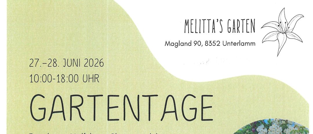 Gartenveranstaltung am 27. und 28. Juni 2026 von 10:00 bis 18:00 Uhr. Eine bunte Vielfalt an Blumen und kreativen Eisenkunstwerken lädt zum Staunen und Verweilen ein. Erleben Sie einen unvergesslichen Tag in einem zauberhaften Garten und genießen Sie selbstgebackene Kuchen und erfrischende Getränke. Wir freuen uns auf Sie!
