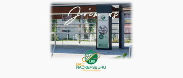 Eine Werbung für den 'Tag der offenen Tür' an der Berufsschule Bad Radkersburg, geplant für den 23. Jänner 2026 um 12:30 Uhr. Die Veranstaltung läuft bis zum 10. Jänner 2026.