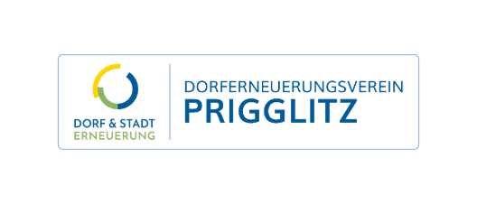 Das Logo des Dorf & Stadt Erneuerung e.V., einem Verein zur Erneuerung von Dörfern und Städten, mit einem blau-gelben Kreisemblem und dem Text "Dorf & Stadt Erneuerung" in Weiß.