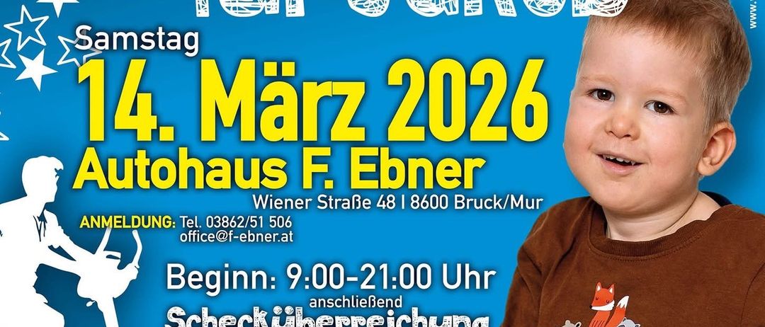 Plakat für die 12. jährliche Jakob City Bicycle Challenge am 14. März 2026 mit einem lächelnden Kind, Teamregistrierungsdetails und Veranstaltungsplan.