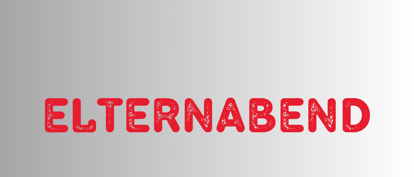 Das Wort 'ELTERNABEN' wird in fetten roten Buchstaben auf weißem Hintergrund angezeigt. Die Buchstaben sind leicht verwittert, was einen Vintage-Effekt verleiht.