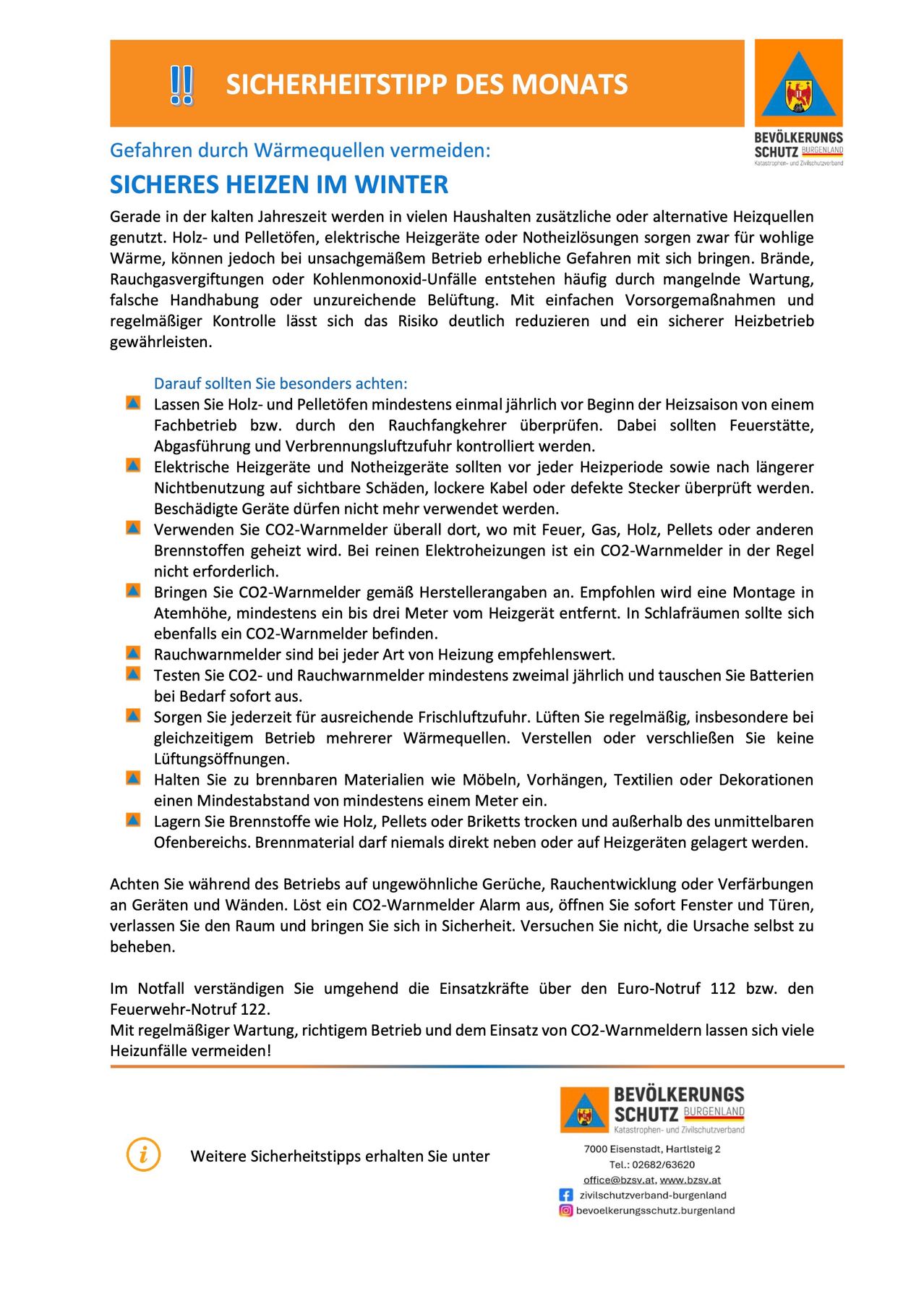 In der kalten Jahreszeit werden in vielen Haushalten zusätzliche oder alternative Heizquellen genutzt. Holz- und Pelletöfen, elektrische Heizgeräte oder Notheizungen sorgen zwar für wohlige Wärme, können jedoch bei unsachgemäßem Betrieb erhebliche Gefahren mit sich bringen. Brände, Kohlenmonoxid-Vergiftungen oder Kohlendioxid-Emissionen entstehen häufig durch mangelnde Wartung, falsche Handhabung oder unzureichende Belüftung. Mit erfahrener Vorsorgemaßnahmennahmen und regelmäßiger Kontrolle lässt sich das Risiko deutlich reduzieren und ein sicherer Heizbetrieb gewährleisten.