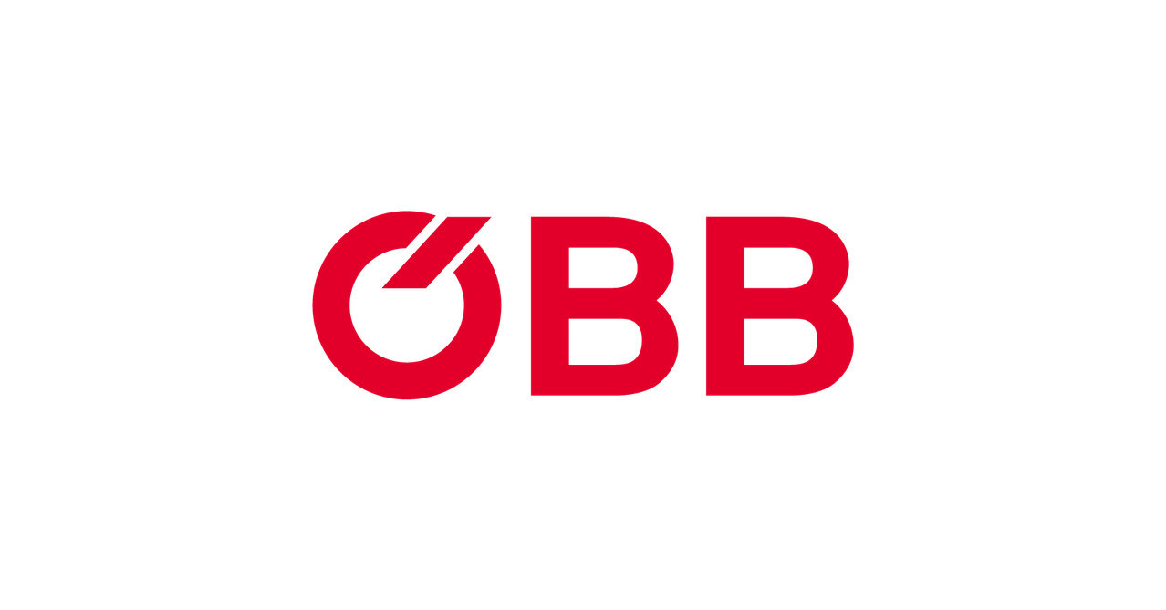 The red logo for a company called OBB on a black background.