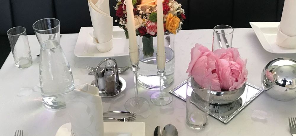 Furniture, Table, Tabletop, Dining Table, Fork, Cup, Spoon, Candle, Plate, Cream