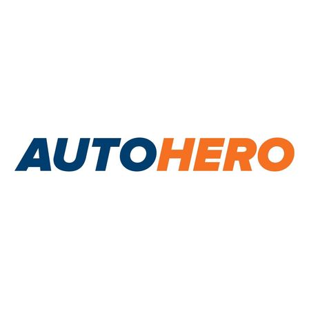 Das Logo für AutoHero, in Blau und Orange auf weißem Hintergrund geschrieben.