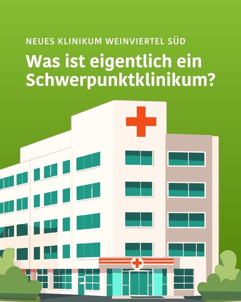 An illustration of a hospital with text asking what a pain clinic actually is. The building has a red cross sign on the facade.
