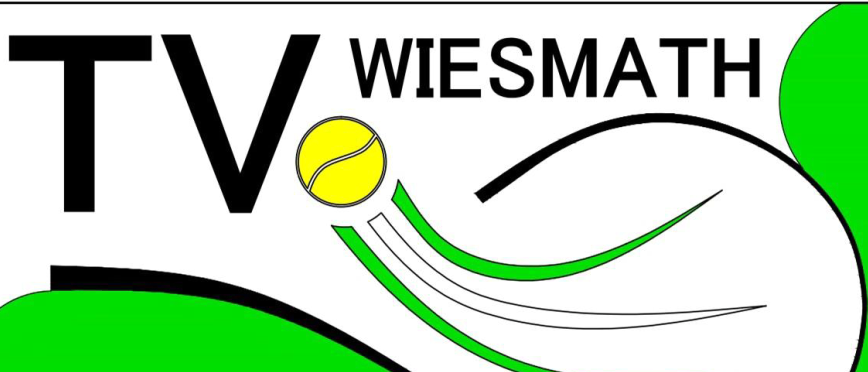 Das Logo für TV Wiesmath, eine Sportorganisation, zeigt einen Tennisball mit einem Schläger und die Jahre 1979 und 2023 auf grünem Hintergrund.
