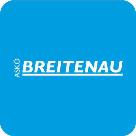 Der blaue Hintergrund zeigt das weiße ASKO BREITENA Logo, wobei BREITENA in Fettschrift und ASKO links in kleinerer Schrift steht.