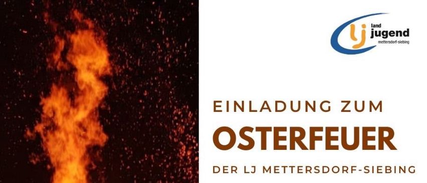 An image of a large bonfire with text in German. The text reads: 'April 4, 2026, starting at 7 PM. Collection and delivery of shrubs possible by prior arrangement. Collection also offered. Tobias Gutmann Tel. 0664 3547487 or Elisabeth Zurk Tel. 0664 8767377. Please do not load any garbage, iron, tree trunks, pallets, furniture, or similar items!