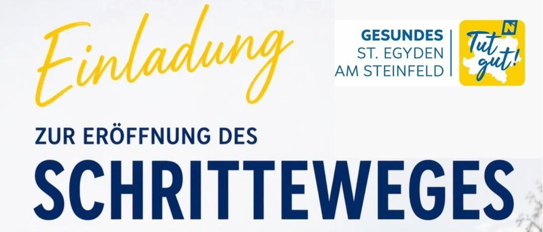 Plakat zur Eröffnung des 'Tut gut!'-Weges. Datum: 17. Mai 2026. Zeit: 10:00 Uhr. Ort: Egydiplatz. Mit Vorstellung, Erklärung und Feieraktivitäten.