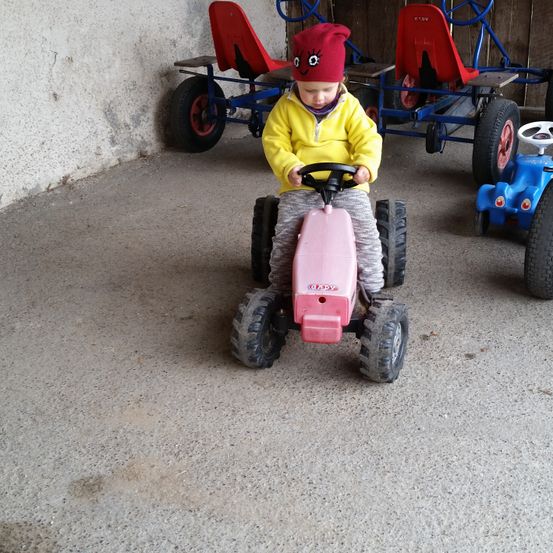 Bild enthält, Baby, Person, Wheel, Car, Vehicle, Atv, Lawn Mower, Face, Spoke, Buggy
