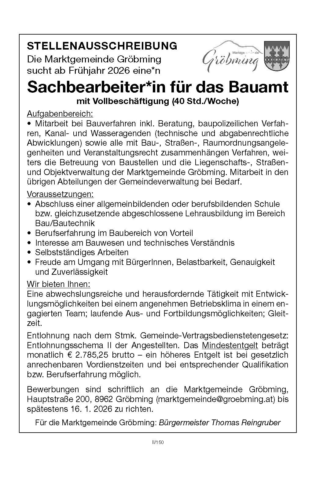 StelleninseratBauamt