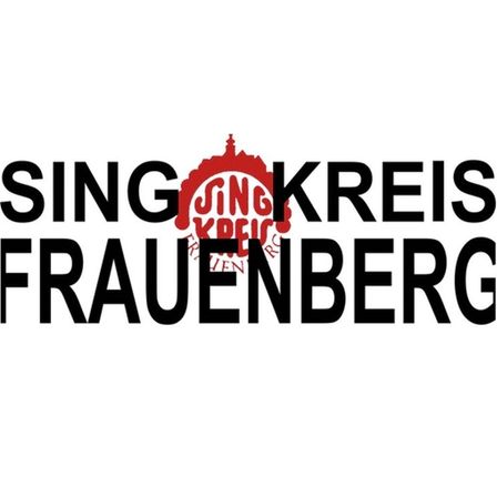 Das Logo für Singkreis Frauenberg ist abgebildet. Es zeigt einen roten Kreis mit dem Text 'Singkreis' in schwarz, zentriert über dem Wort 'FREUENBERG' in großen schwarzen Buchstaben.
