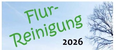 Plakat für eine Reinigungsaktion im Jahr 2026 am 21. März um 9 Uhr. Treffpunkt ist Martinihof. Ein alternativer Termin ist der 28. März.