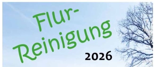Plakat für eine Reinigungsaktion im Jahr 2026 am 21. März um 9 Uhr. Treffpunkt ist Martinihof. Ein alternativer Termin ist der 28. März.