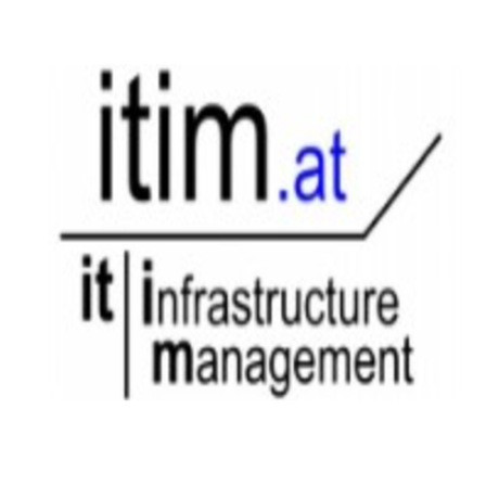 Das Logo von itim.at zeigt ein elegantes schwarz-weißes Design mit dem Wort 'itim' in Fettdruck, gefolgt von '.at' in kleinerer Schrift. Darunter steht 'IT Infrastruktur Management' in Kombination von Fettdruck und normaler Schrift.