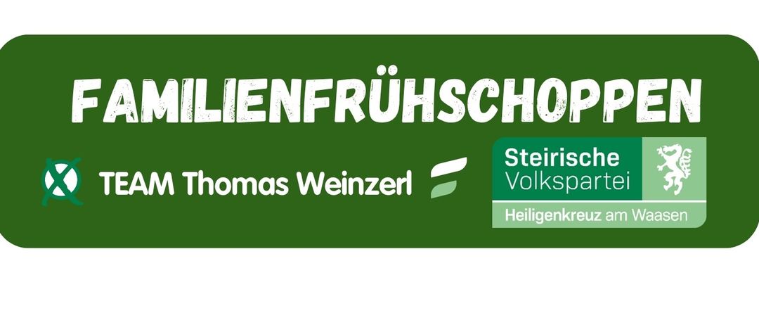 Eine weisse Seite mit einem grünen Banner oben, das Logos und Text im Zusammenhang mit einem Team, einer Partei und einem Ort enthält.
