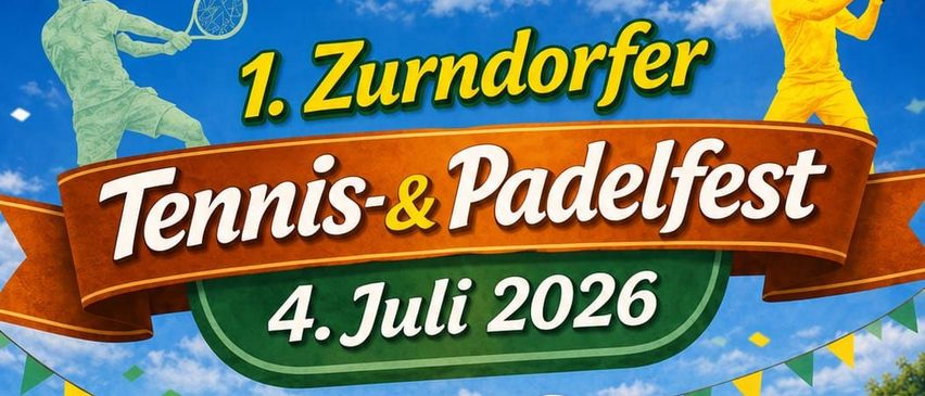 Tennis- und Padelfest in Zurndorf am 4. Juli 2026. Das Event umfasst ein Padel Americano Turnier und einen Kids Tennis Trophy. Familienaktivitäten, BBQ mit vegetarischen Alternativen. Tennis- und Padelplätze ab 12 Uhr verfügbar. Genießen Sie den Tag mit Musik, Cocktails und Spielstationen.