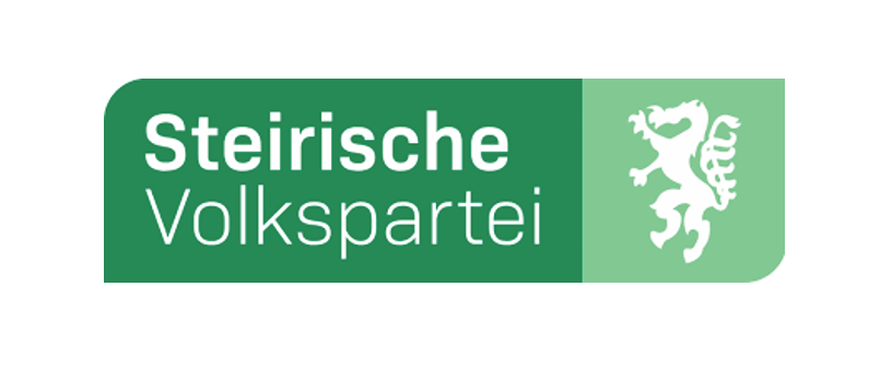 Das Logo der Steirischen Volkspartei mit einem weißen Löwen auf grünem Hintergrund.