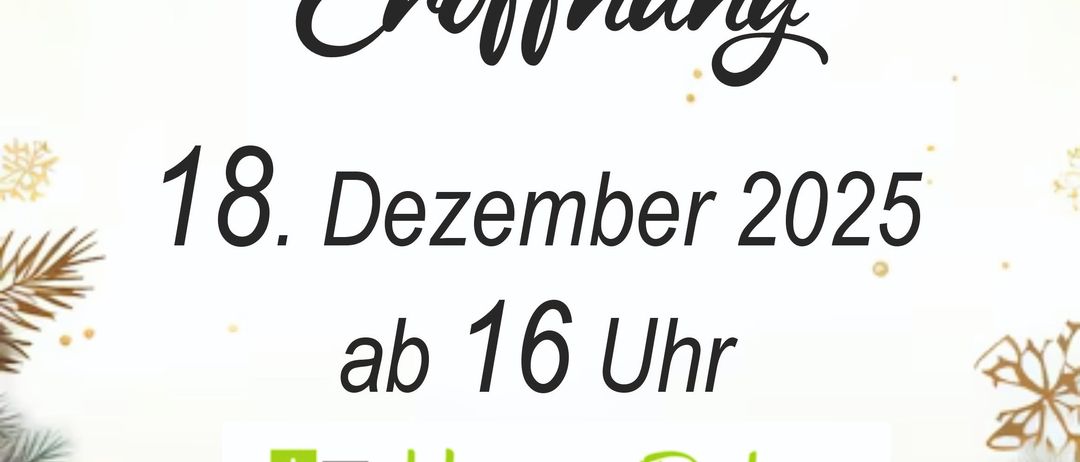 Ein Werbeplakat für die Eröffnung des Adventfensters am 18. Dezember 2025 um 16 Uhr. Die Adresse ist Obere Hauptstrasse 41, 7162 Tadten.