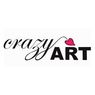 Das 'crazy ART'-Logo zeigt ein stilisiertes, kursives Wort 'crazy' mit einem roten Herzsymbol in der Mitte, in Schwarz auf weißem Hintergrund geschrieben.