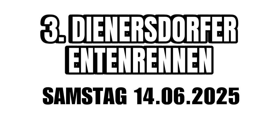 Eine Werbung für Safenarena Dienersdorf am Samstag, 14. Juni 2025. Eine Ente in einem roten und gelben Schwimmreifen mit einem blauen Hut schwimmt im Wasser.