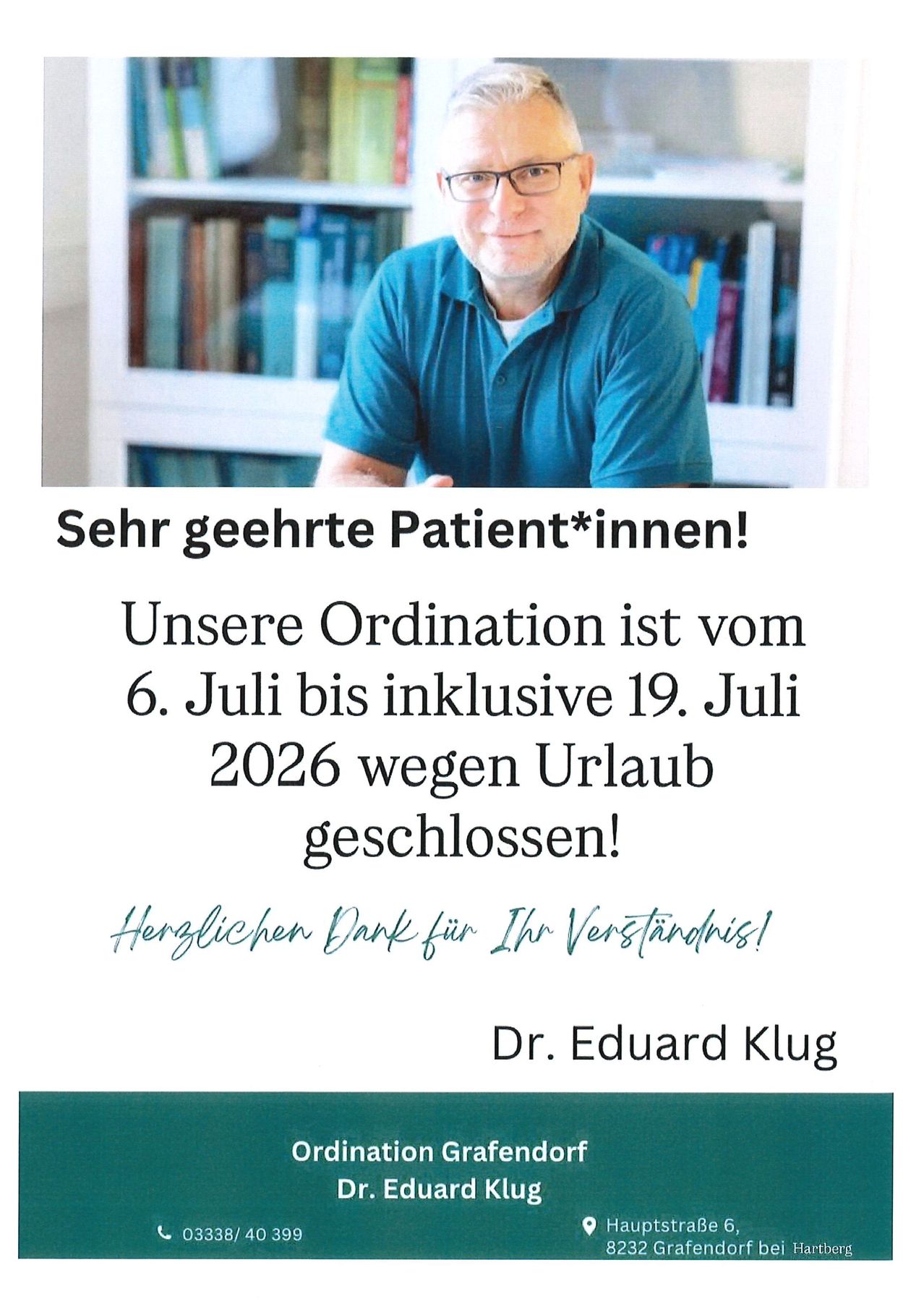 OrdinationDr.Kluggeschlossen
