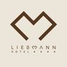The logo for Liebmann Hotel features a stylized heart shape with three stars below, representing its service rating. The design is simple and elegant.