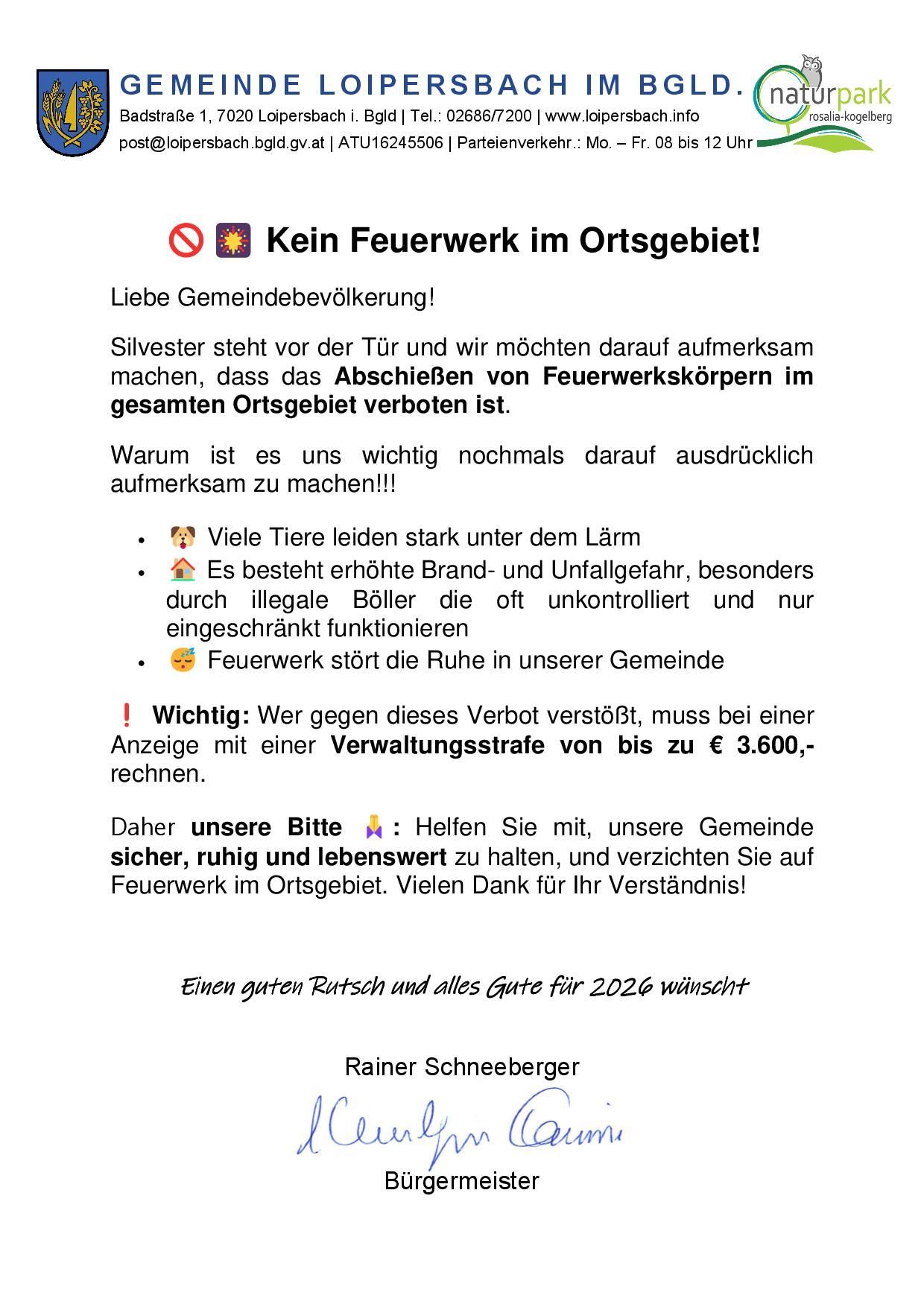 Feuerwerksverbot