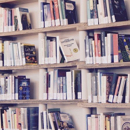 Bild enthält, Furniture, Bookcase, Book, Publication, Person