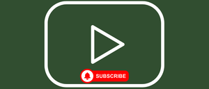A green background with a white rectangular shape and a play button. Below the button, there is a red circle with a bell icon and the word 'Subscribe'.