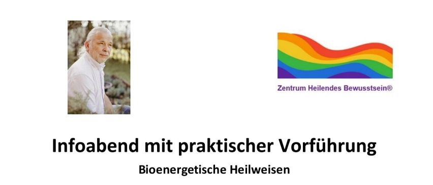 Das Plakat bewirbt einen Informationsabend mit praktischer Vorführung über bioenergetische Heilmethoden, geplant für den 18. Juni 2026 um 19:00 Uhr. Er wird von Ewald Spitzer geleitet und findet im Zentrum Aurora-Vitra, Halle 8, in Feldkirchen statt. Der Eintritt erfolgt durch freiwillige Spenden.