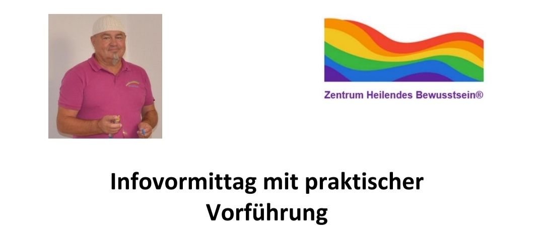 Flyer für eine bioenergetische Heilveranstaltung. Eine Frau in einem rosa Shirt posiert für das Foto. Es enthält Details über das Ereignis, Datum, Uhrzeit und den Sprecher Walter Janisch. Die Veranstaltung findet im Biohotel Jesch statt.