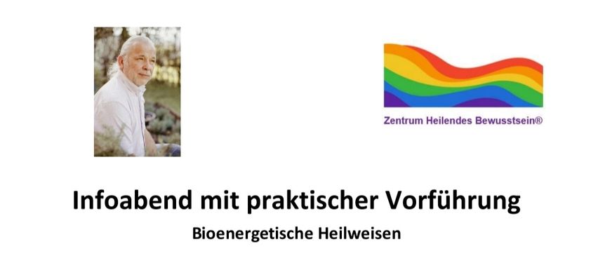 Flyer für bioenergetische Heilsitzung. Praxisworkshop, 'Aktivierung der Heilkräfte', Donnerstag, 12. November 2026, um 19:00 Uhr. Präsentiert von Ewald Spitzer. Ort: Aurora-Vitra Zentrum, Halle 8, 9560 Feldkirchen. Freiwillige Spende/Energieausgleich.