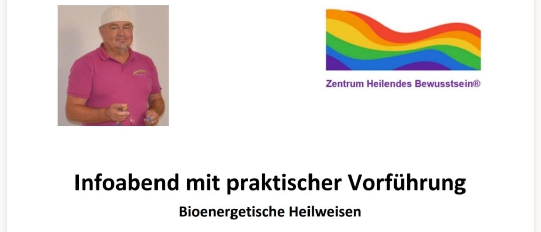 Plakat für einen bioenergetischen Heilabend mit praktischer Vorführung. Datum: 16. November 2026, 18:00 Uhr. Referent: Walter Janisch. Ort: St. Michael Alpin Retreat, Matrei am Brenner.