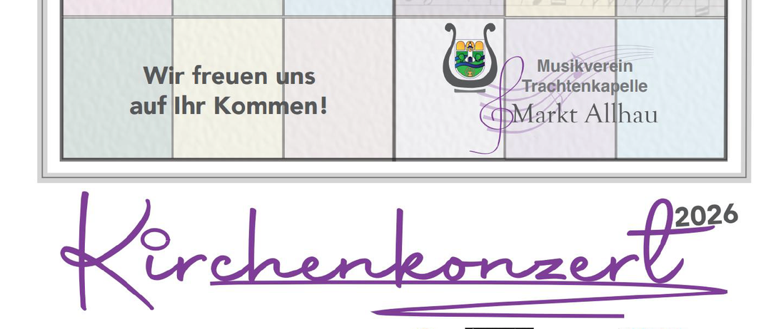 Ein Plakat der Evangelischen Kirche Markt Allhau kündigt eine Veranstaltung am Samstag, 11. April 2026, an. Der Einlass ist um 18:00 Uhr und der Beginn um 18:30 Uhr. Das Plakat enthält Noten und ein Logo.