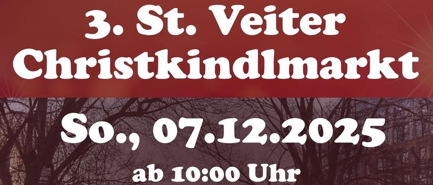 Plakat für eine Veranstaltung am 7. Dezember 2025, beginnend um 10:00 Uhr im Ortszentrum St. Veit am Vogau. Angebote umfassen Kunstausstellungen, Kinderkarussell, Ponyreiten für Kinder (ab 13 Uhr), Weihnachtssingen, Kuchen, Glühwein und vieles mehr. Musikalische Begleitung durch Gesangsgruppen, BAfEP Mureck und Musikverein Salßtal-Siebing. Keine Stehplätze mehr verfügbar. Sponsoren umfassen Steiermärkische SPARKASSE und andere.