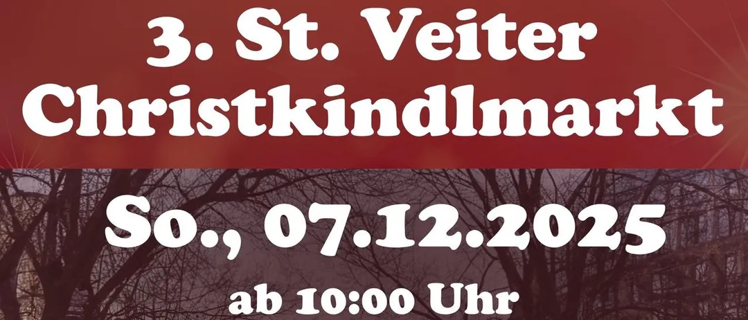 Plakat für eine Veranstaltung am 7. Dezember 2025, beginnend um 10:00 Uhr im Ortszentrum St. Veit am Vogau. Angebote umfassen Kunstausstellungen, Kinderkarussell, Ponyreiten für Kinder (ab 13 Uhr), Weihnachtssingen, Kuchen, Glühwein und vieles mehr. Musikalische Begleitung durch Gesangsgruppen, BAfEP Mureck und Musikverein Salßtal-Siebing. Keine Stehplätze mehr verfügbar. Sponsoren umfassen Steiermärkische SPARKASSE und andere.