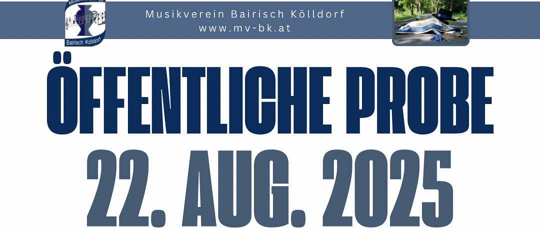 Plakat für eine öffentliche Veranstaltung am 22. August 2025 mit Kindern, die Trompeten im Park spielen. Der Text lädt Kinder ein, mehr über den Verein zu erfahren.