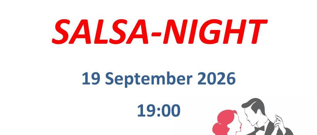 Ein Plakat für eine Salsa-Veranstaltung am 19. September 2026 um 19:00 Uhr, mit einem tanzenden Paar und Logos für 'SalsaLemon' und 'Ottersbachmühle.'
