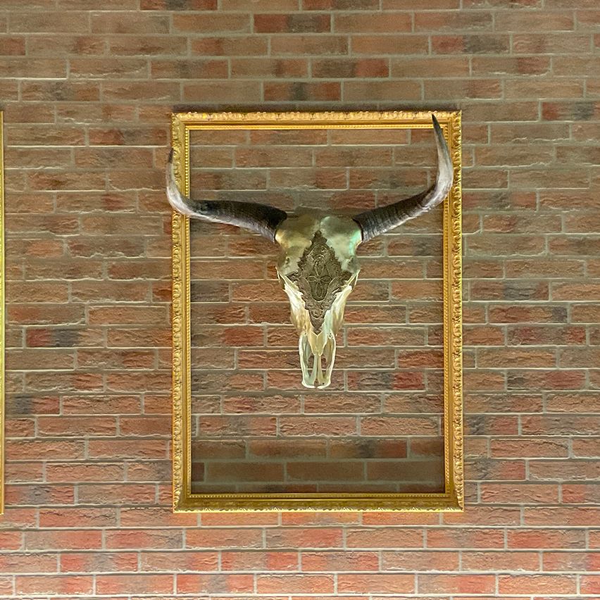 Bild enthält, Brick, Wall, Cross, Symbol, Antelope