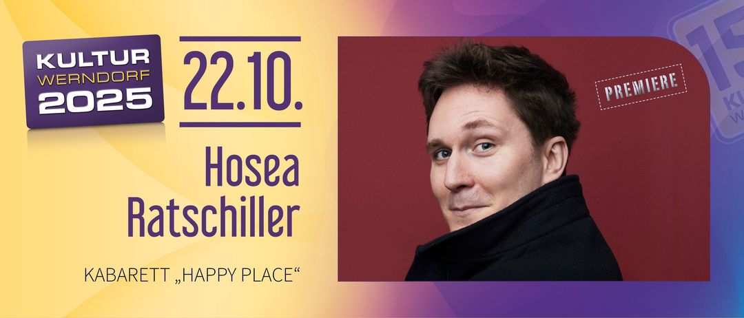 Ein Plakat für das Buch 'Hosea Chiller' von einem Autor mit ernstem Gesichtsausdruck.