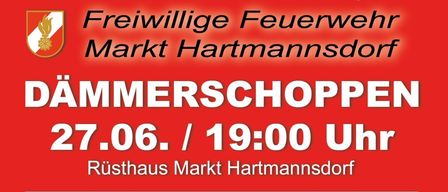 Poster für eine Musikveranstaltung mit drei Männern, die eine Trompete halten und das Datum 27.06. um 19:00 Uhr zeigen. Die Veranstaltung findet im Rusthaus Markt Hartmannsdorf statt. Nach 21:00 Uhr gibt es eine Disco.